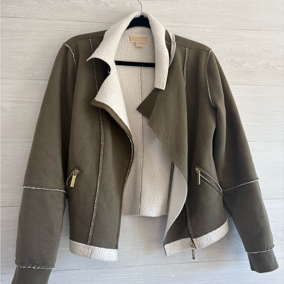 Michael Kors Jackets & Blazers - Michael Kors Olive Teddy Jacket with Cream Lining